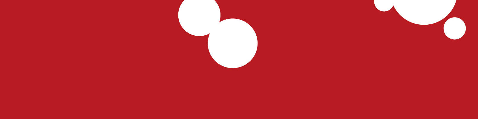 Roter Hintergrund mit unterschiedlich großen weißen Kreisen